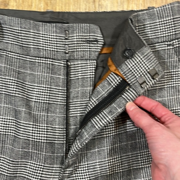 AG Adriano Goldschmied Elvie Plaid High Rise Crop Trouser Wool Blend Size 30 - Picture 5 of 15